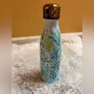 Lilly putlizer Blue and Green Insulated Bottle with Gold Cap